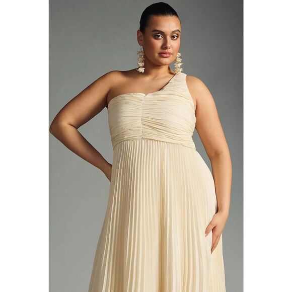 New Anthropologie Forever That Girl One-Shoulder Pleated Dress Size Small - Picture 8 of 16